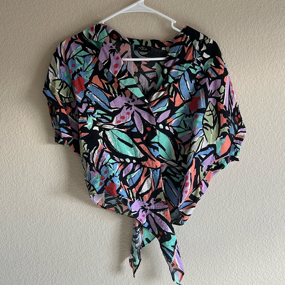 Milk & Honey vibrant color tie top size large